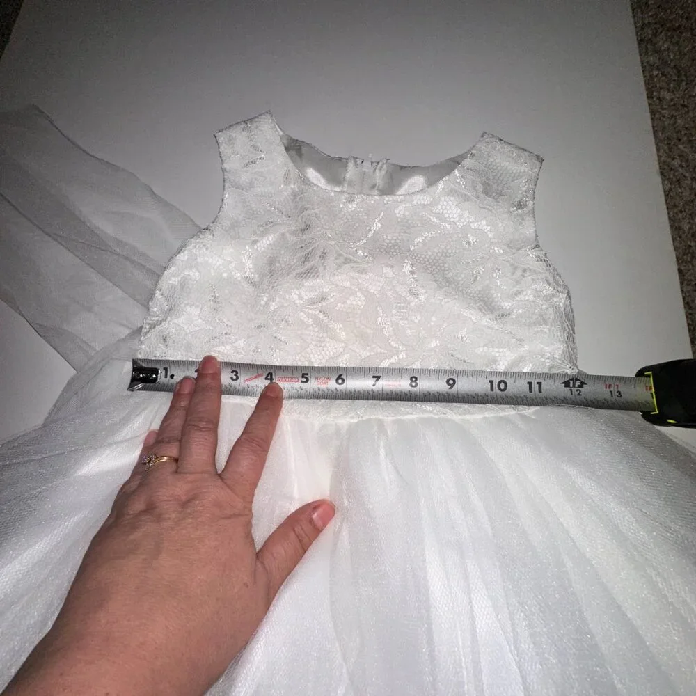 Flower Girl Dress Lace Tulle Pageant Baptism Wedding Sz 5/6 KID'S DREAM NWOT